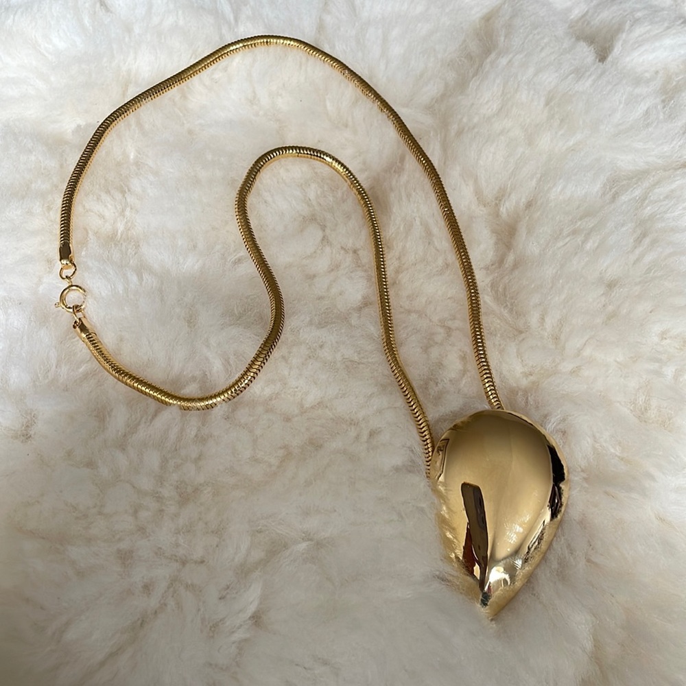 NWT VINTAGE PARK LANE 24” THICK GOLD 3mm ROPE STYLE NECKLACE W/PENANT